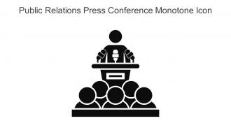 Public Relations Press Conference Monotone Icon In Powerpoint Pptx Png And Editable Eps Format
