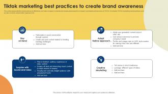 Public Relations Strategy For Product Promotion Tiktok Marketing Best Practices MKT SS V