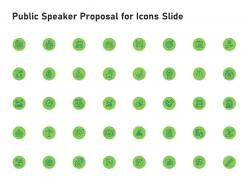 Public speaker proposal for icons slide ppt powerpoint presentation summary smartart