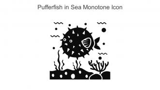 Pufferfish In Sea Monotone Icon In Powerpoint Pptx Png And Editable Eps Format