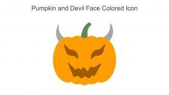Pumpkin And Devil Face Colored Icon In Powerpoint Pptx Png And Editable Eps Format