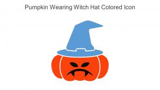 Pumpkin Wearing Witch Hat Colored Icon In Powerpoint Pptx Png And Editable Eps Format