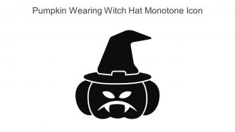 Pumpkin Wearing Witch Hat Monotone Icon In Powerpoint Pptx Png And Editable Eps Format
