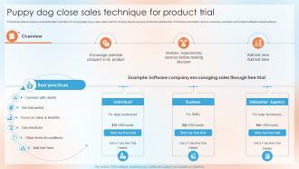 Puppy Dog Close Sales Technique For Product Trial Top Sales Closing Techniques SA SS