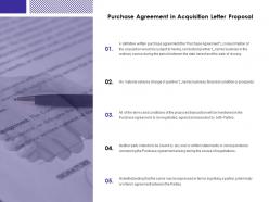 Purchase Agreement In Acquisition Letter Proposal Agenda Ppt Slides