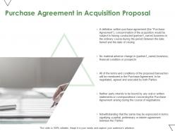 Purchase agreement in acquisition proposal ppt powerpoint presentation visual aids background