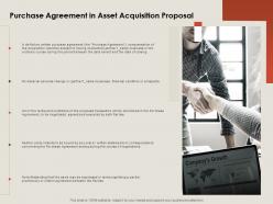 Purchase agreement in asset acquisition proposal ppt powerpoint presentation gallery infographic template