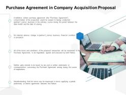 Purchase agreement in company acquisition proposal ppt powerpoint presentation