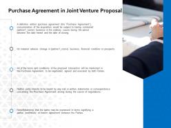 Purchase agreement in joint venture proposal ppt powerpoint presentation