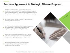 Purchase agreement in strategic alliance proposal partial ppt powerpoint show