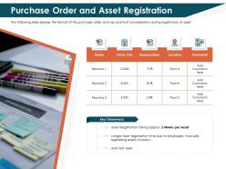 Purchase order and asset registration approx ppt powerpoint brochure