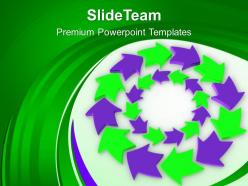Purple and green circular arrows flow powerpoint templates ppt backgrounds for slides 0213