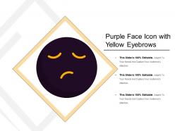 Purple face icon with yellow eyebrows