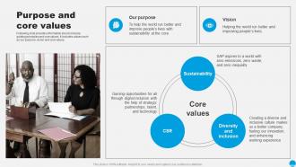 Purpose And Core Values Sap Company Profile Ppt Icons CP SS
