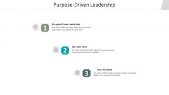 Purpose driven leadership ppt powerpoint presentation portfolio visuals cpb