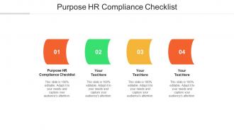 Purpose hr compliance checklist ppt powerpoint presentation show infographics cpb