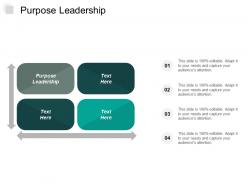 Purpose leadership ppt powerpoint presentation portfolio design inspiration cpb