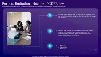 Purpose Limitation Principle Of GDPR Law Information Privacy Ppt Powerpoint Presentation Professional Gridlines