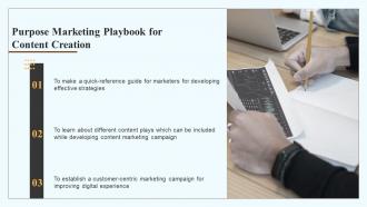 Purpose Marketing Playbook For Content Creation Marketing Playbook For Content Creation