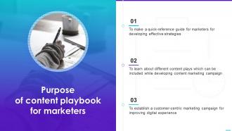 Purpose Of Content Playbook For Marketers Content Playbook For Marketers Ppt Inspiration
