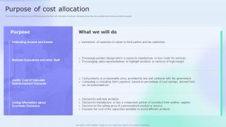 Purpose Of Cost Allocation Accounting Tools Cost Allocation Ppt Infographics