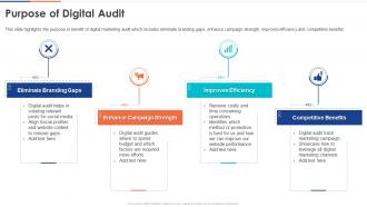 Purpose Of Digital Audit Digital Audit To Evaluate Brand Ppt Professional