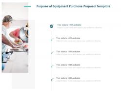 Purpose of equipment purchase proposal template ppt powerpoint aids
