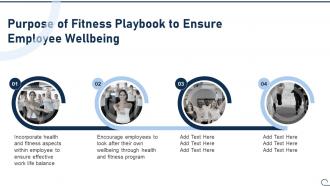 Purpose Of Fitness Playbook To Ensure Employee Wellbeing