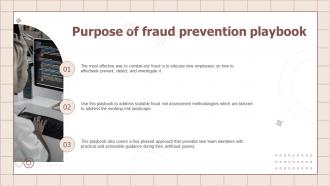 Purpose Of Fraud Prevention Playbook Ppt Powerpoint Presentation File Graphics