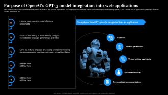 Purpose Of OpenAIs Gpt3 Model Integration Into Web Applications Regenerative Ai