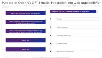 Purpose Of Openais GPT 3 Model Integration Into Web Applications