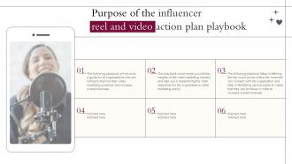 Purpose Of The Influencer Reel And Video Action Plan Playbook Influencer Ree