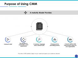 Purpose of using cmm ppt inspiration example introduction