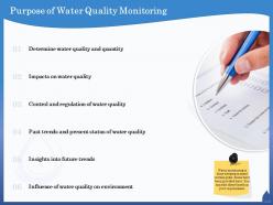 Purpose of water quality monitoring present status ppt powerpoint presentation ideas vector
