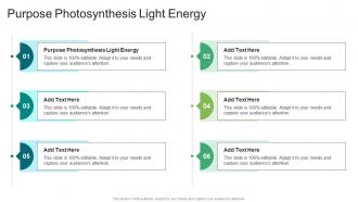 Purpose Photosynthesis Light Energy In Powerpoint And Google Slides Cpb