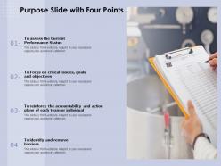 Purpose slide with four points