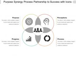 Purpose synergy process partnership to success with icons