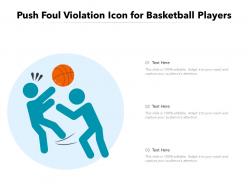 Push foul violation icon for basketball players