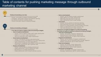 Pushing Marketing Message Through Outbound Marketing Channel MKT CD V Impressive Customizable