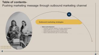 Pushing Marketing Message Through Outbound Marketing Channel MKT CD V Content Ready Compatible