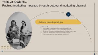 Pushing Marketing Message Through Outbound Marketing Channel MKT CD V Researched Compatible