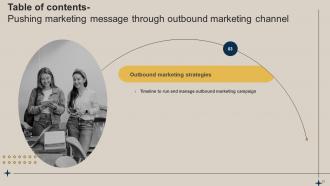 Pushing Marketing Message Through Outbound Marketing Channel MKT CD V Downloadable Researched