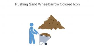 Pushing Sand Wheelbarrow Colored Icon In Powerpoint Pptx Png And Editable Eps Format