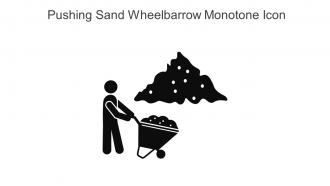 Pushing Sand Wheelbarrow Monotone Icon In Powerpoint Pptx Png And Editable Eps Format