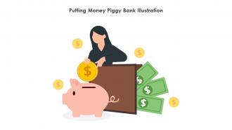 Putting Money Piggy Bank Illustration