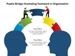 Puzzle bridge illustrating teamwork in organisation