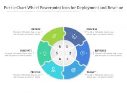 Puzzle Chart Wheel Powerpoint Icon For Deployment And Revenue