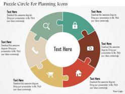 Puzzle circle for planning icons flat powerpoint design