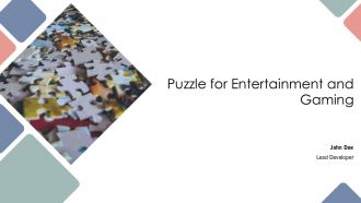Puzzle For Entertainment And Gaming PPT Mockup AT
