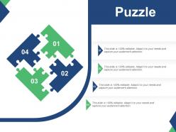 Puzzle for project study management ppt summary slide